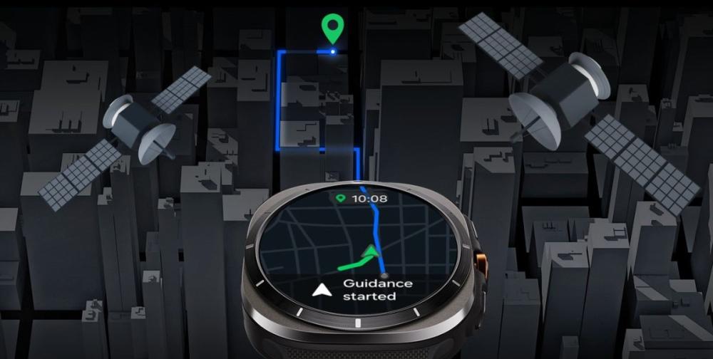 Funcția de GPS-ul de pe ceasul Samsung Galaxy Watch Ultra 47mm, localizează exact și direcția corectă, chiar și în zone slab circulate.