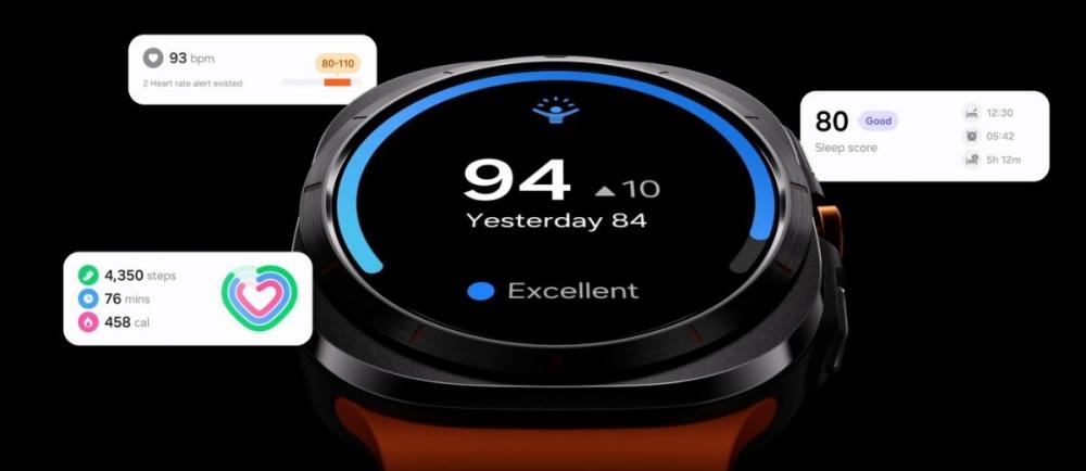 Ceasul Samsung Galaxy Watch Ultra 47mm, analizează somnul, rutina zilnică și alți indicatori, pentru a-ți îmbunătăți stilul de viață.