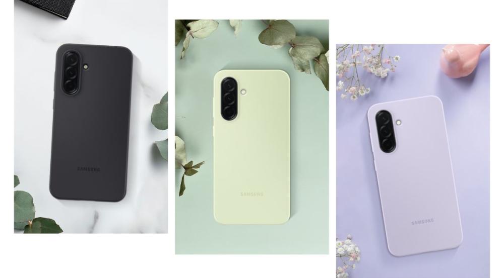 Husa din silicon Samsung Galaxy A36 5G A366 disponibilă în culori moderne și plăcute negru, verde deschis și lavandă, și se adaptează perfect stilului tău.