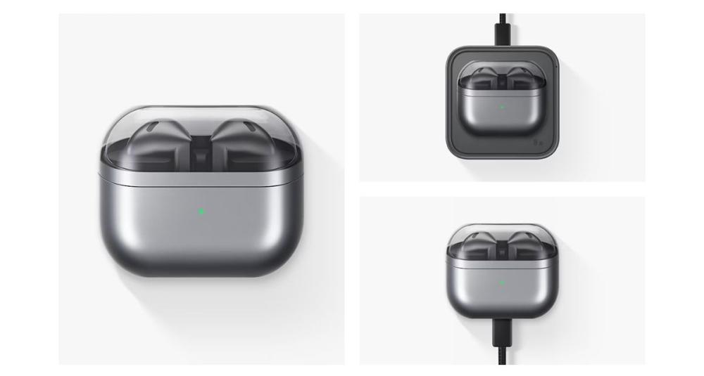 Bateria de 515mAh integrată permite încărcarea convenabilă a căștilor Samsung Galaxy Buds3 R530, oferindu-le energie pentru o zi întreagă de utilizare.