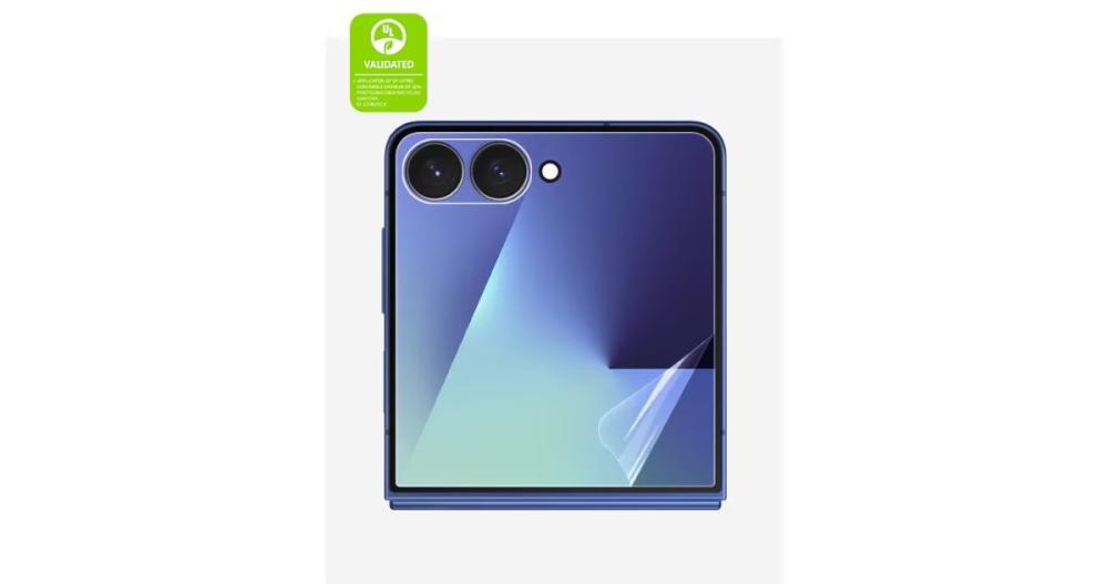 Folia Samsung Galaxy Z Flip7 protejează împotriva zgârieturilor, prafului și amprentelor.