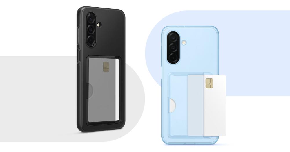 Husa Card Slot pentru Samsung Galaxy A26 5G A266 este disponibilă în culorile elegante negru sau albastru.