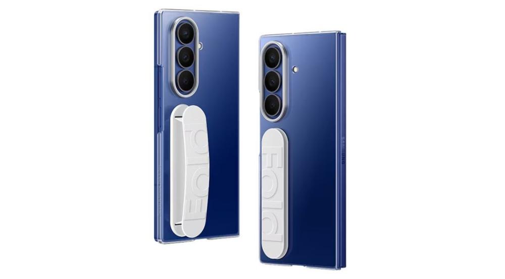 Husa Clear Grip Samsung Galaxy Z Fold7 dispune de mânerul intergrat pentru a putea transporta telefonul cu ușurință.