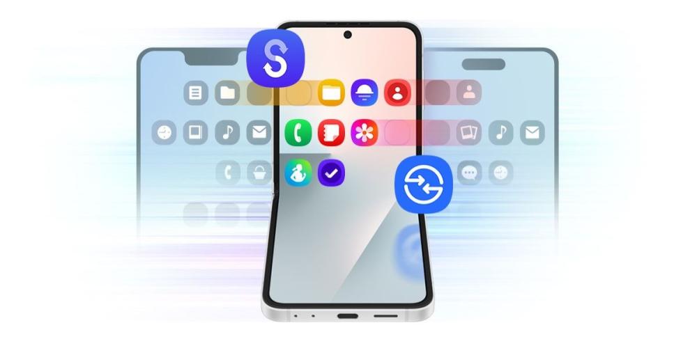 Galaxy Z Flip7 FE dispune de funcțiile: Smart Switch și Quick Share, care permit transferuri rapide între fișiere.