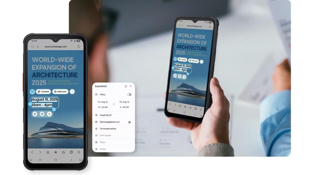 Samsung XCover7 Pro 5G nu dispune de erori în activitățile zilnice folosind AI Select.