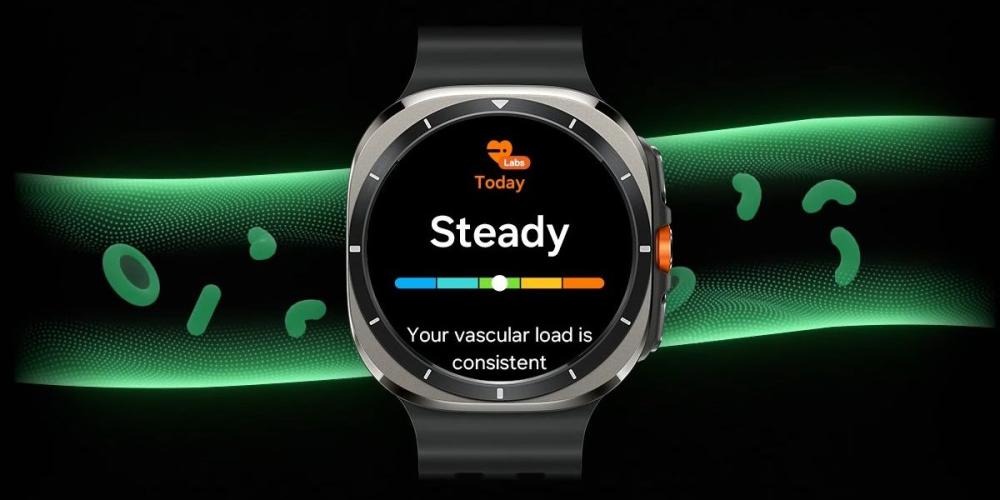 Ceasul Samsung Galaxy Watch Ultra 2 (2025) monitorizează stresul cardiovascular în timpul somnului, cu funcția Vascular Load.