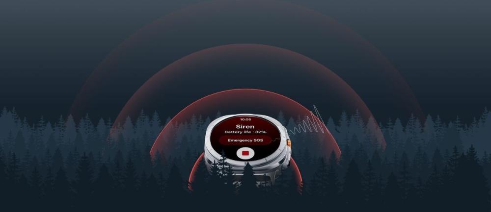 Samsung Galaxy Watch Ultra 2 (2025) detectează automat căderile și poate transmite rapid un semnal SOS.
