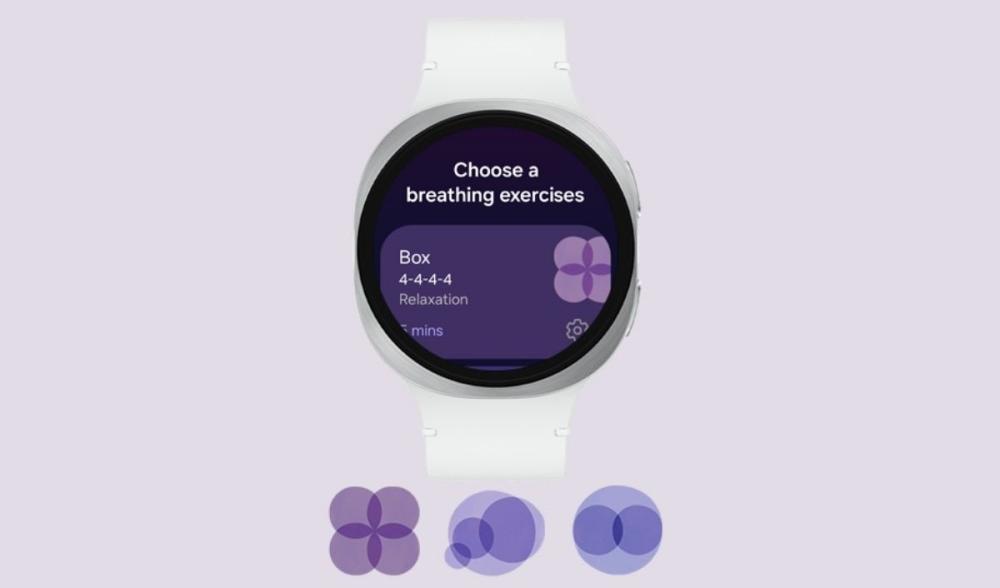 Samsung Galaxy Watch8 40mm oferă ghidare pentru exerciții de respirație și meditație.
