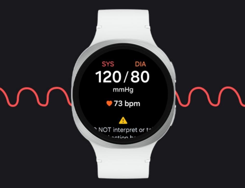 Ceasul Samsung Galaxy Watch8 44mm monitorizează tensiunea și efectuează ECG-uri.