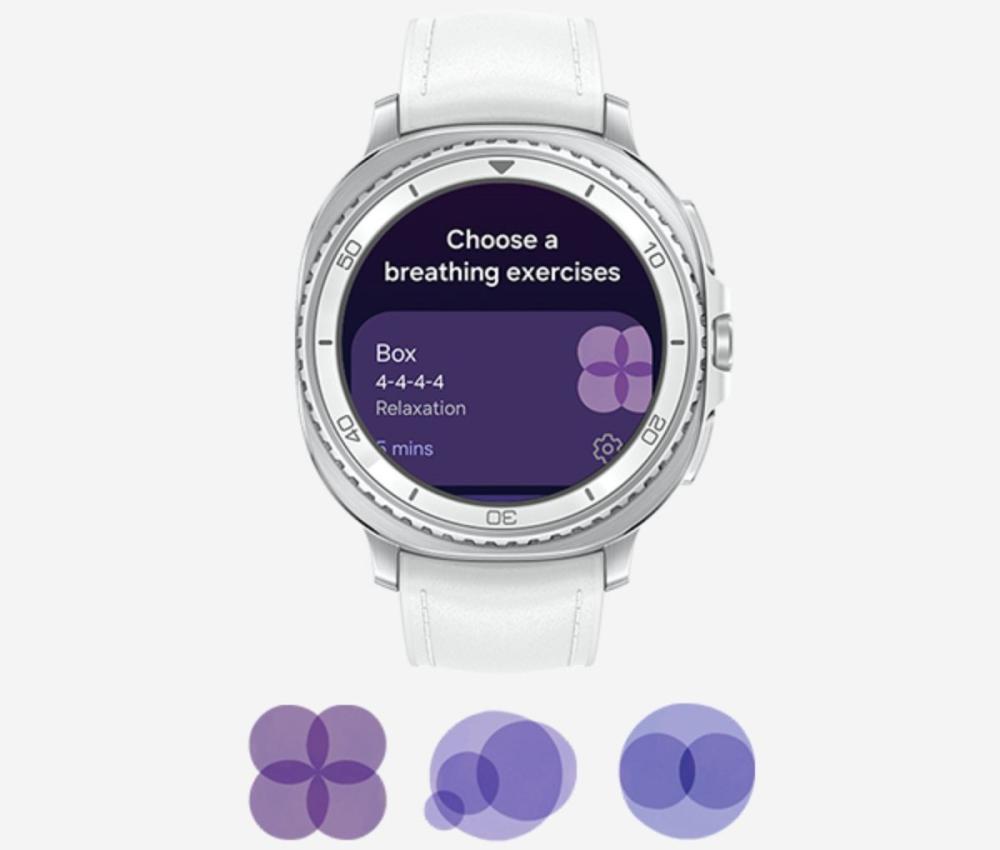 Ceasul Samsung Galaxy Watch8 Classic dispune de tehnici integrate de respirație ghidată.