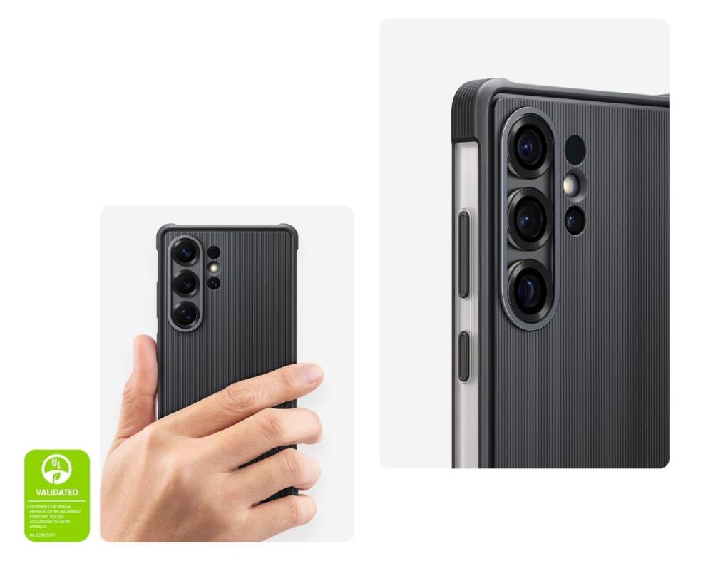 Marginile ridicate protejează ecranul și camera Husei Rugged Samsung Galaxy S25 Ultra S938, iar stratul amortizat absoarbe șocurile pentru o siguranță optimă.