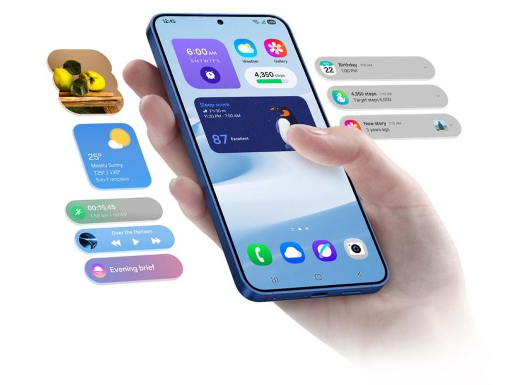 Now Bar a Telefonului Samsung Galaxy S25 5G Dual SIM S93, îți oferă acces instant la notificări și muzică, widgets personalizabile îți permit să configurezi ecranul după preferințe, iar notificările live îți arată în timp real activitățile importante.
