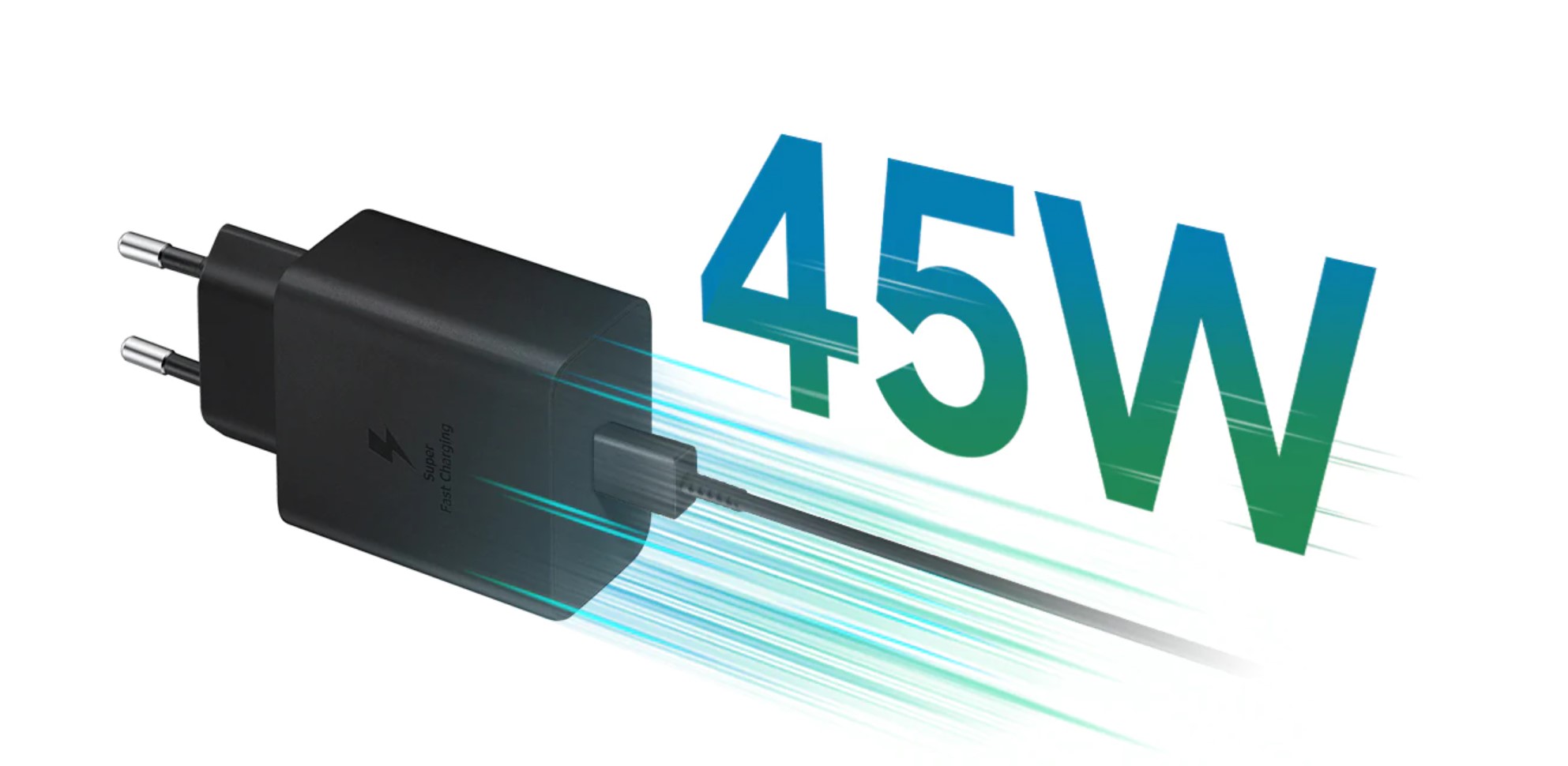 incarcator retea super rapid 45w samsung usb-c cablu 1.8m viteza de incarcare